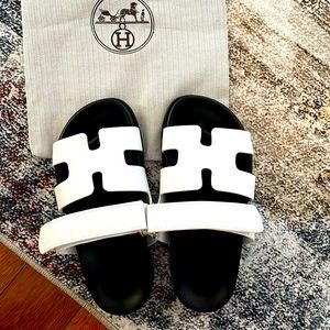 Elegant Black and White Sandals